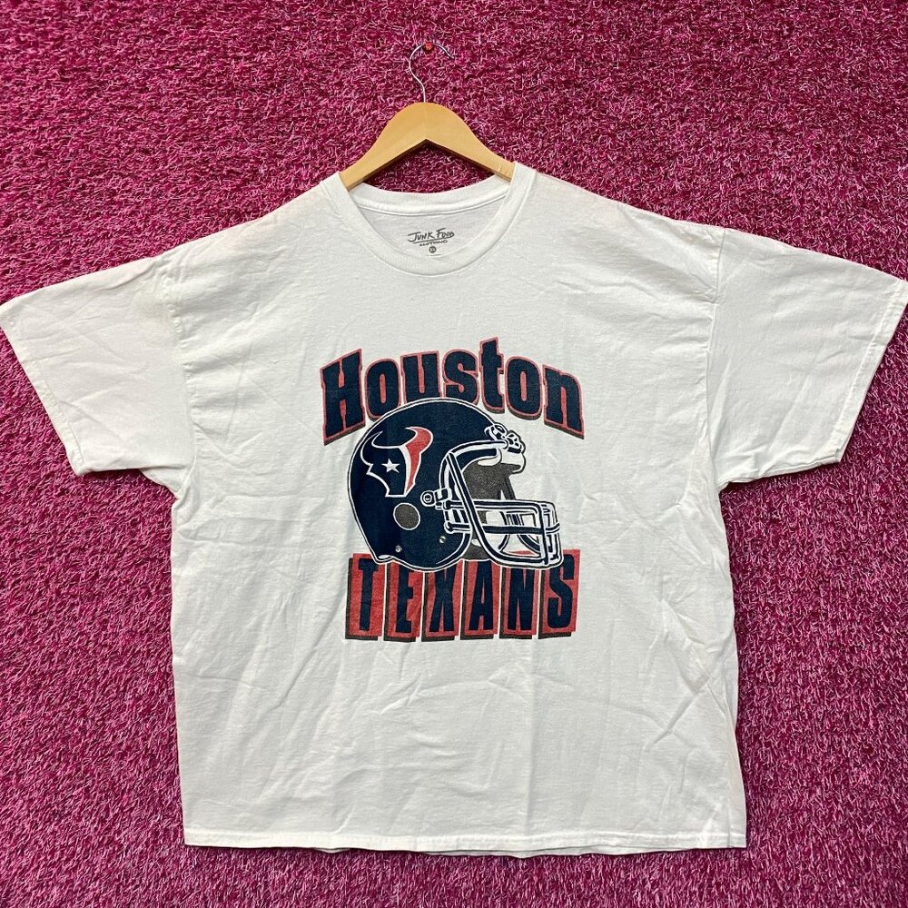 Junk Food NFL Houston Texas Throwback Helmet Logo T- Shirt XL